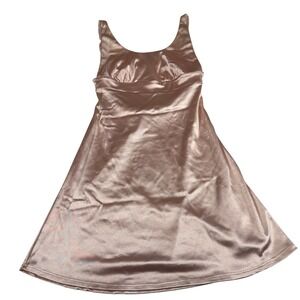 Lucy in the Sky Pink Satin Skater Slip Mini Dress Women's Size M